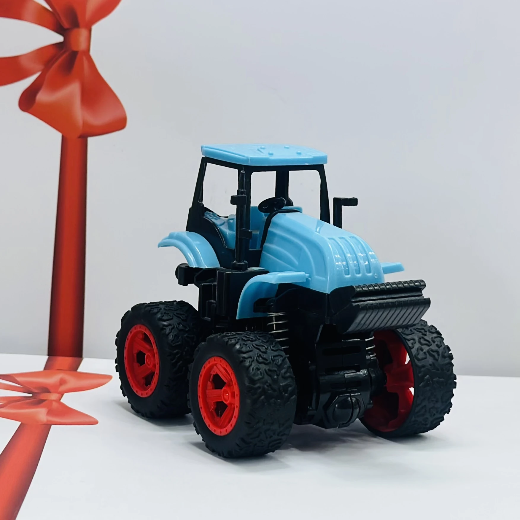 Blue toy tractor