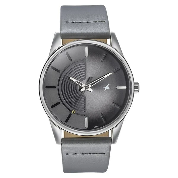 Fastrack Stunners Quartz Analog Grey Dial Grey Leather Strap Watch For Guys  Model No….3305SL02