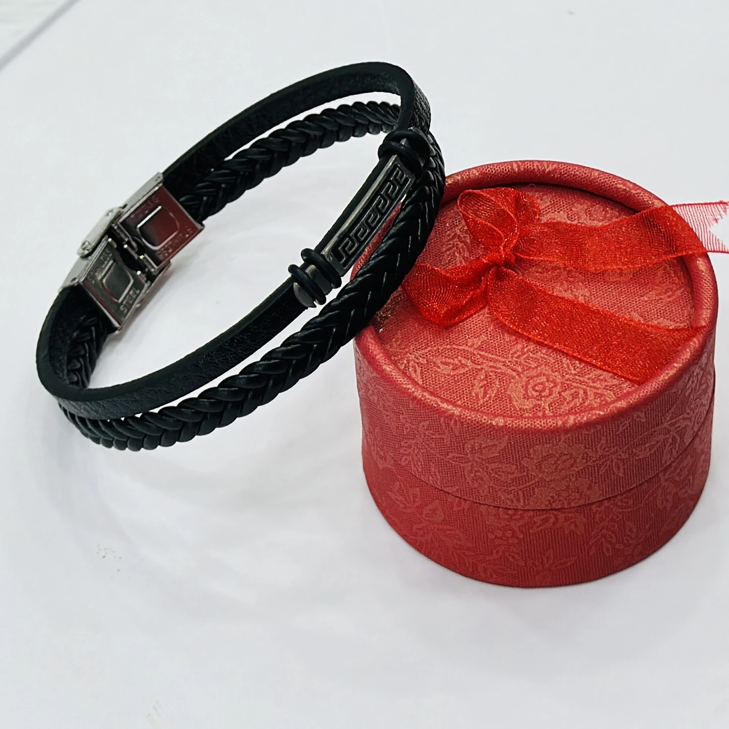 Men's Genuine Braided Leather Bracelet
