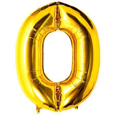 Gold foil letter "O” balloon