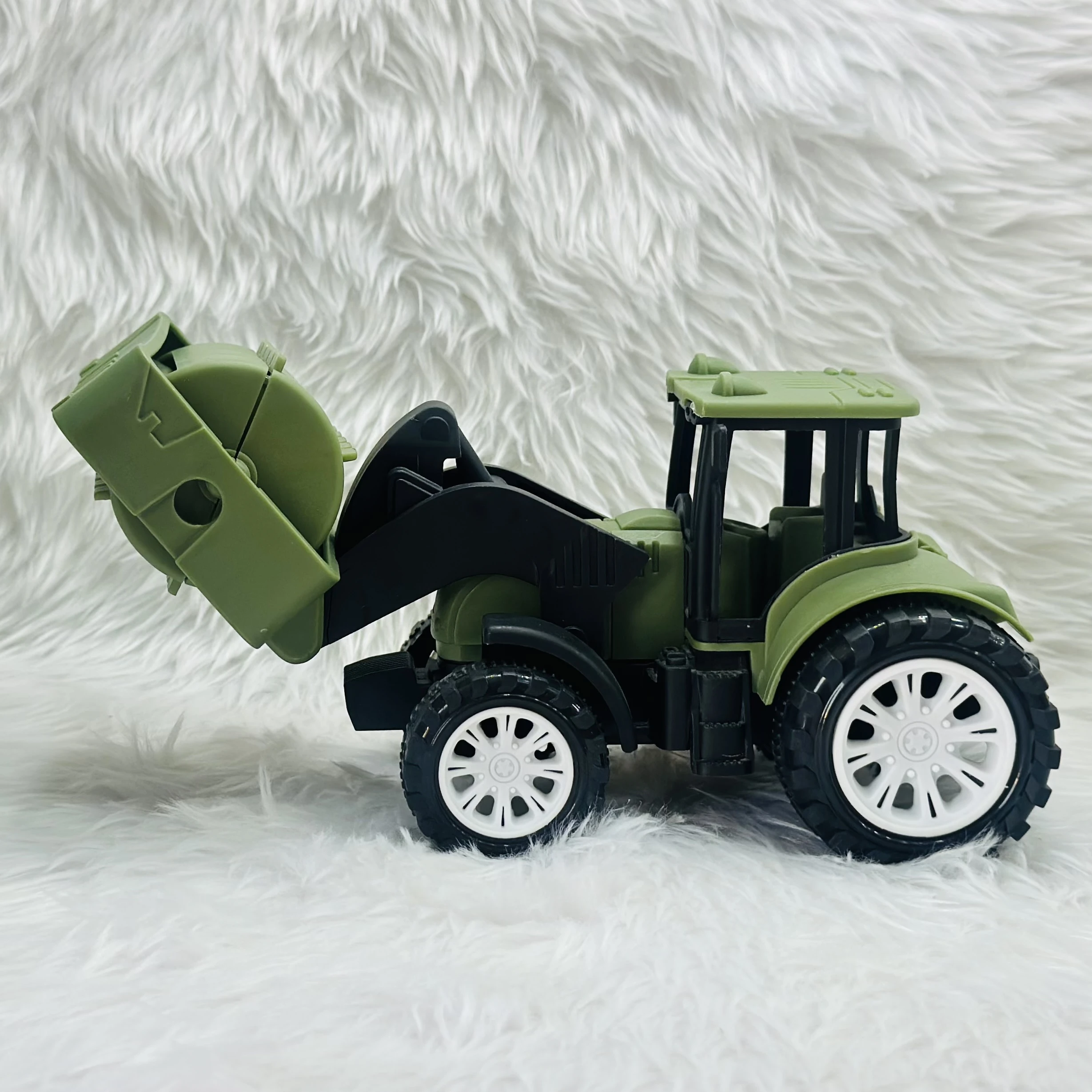 friction-powered road roller toy truck.