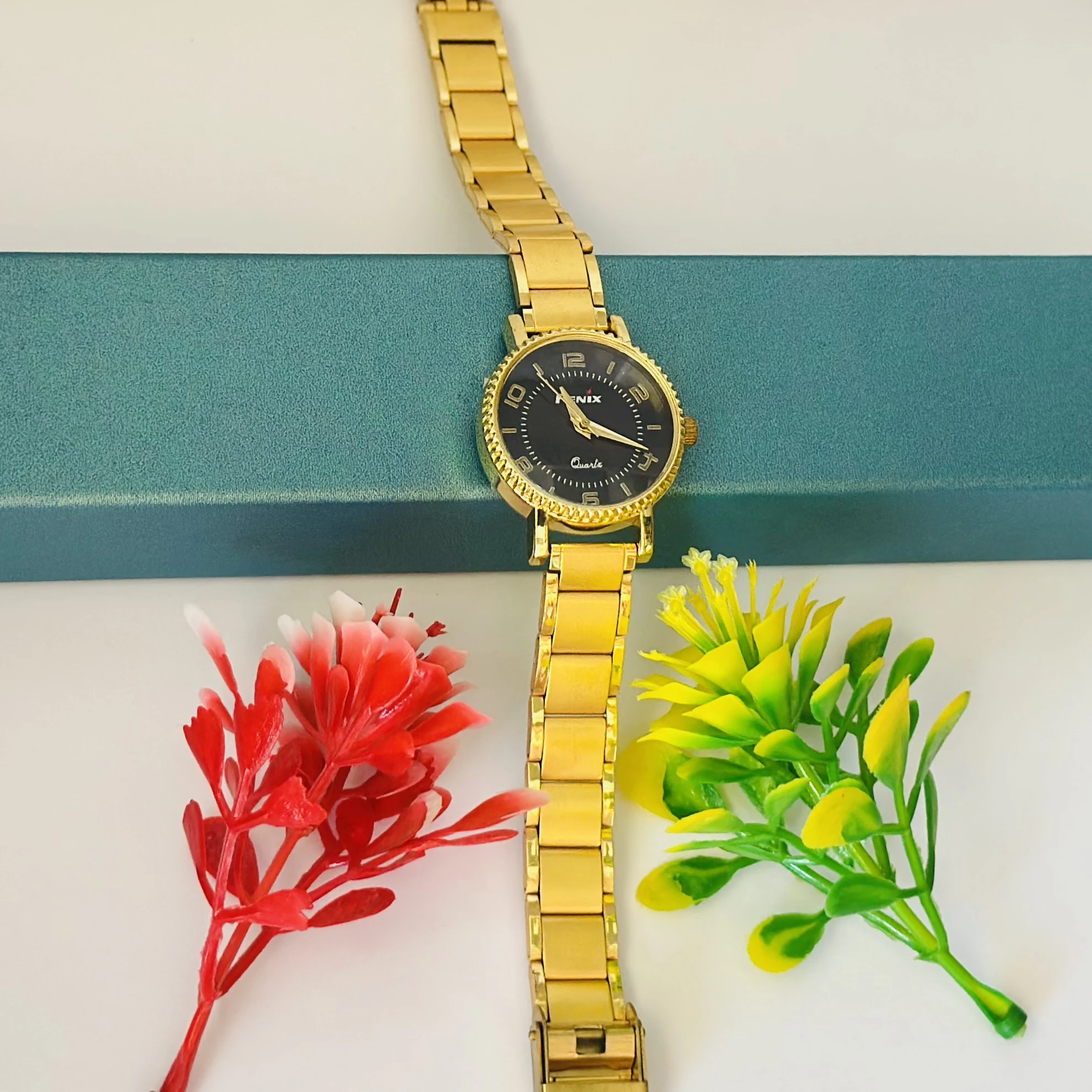 Gold -toned analog watch