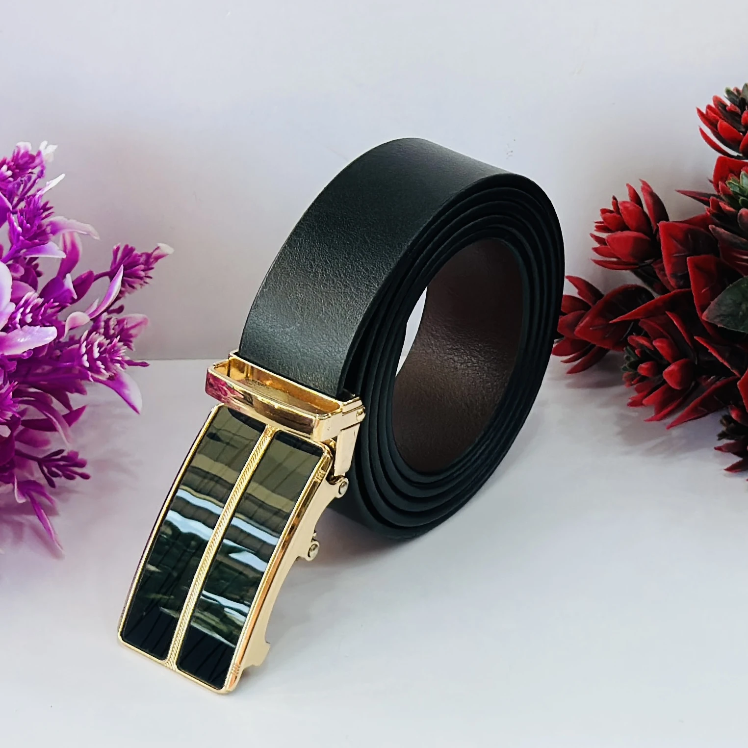 Men's Real Leather Ratchet Dress Belt