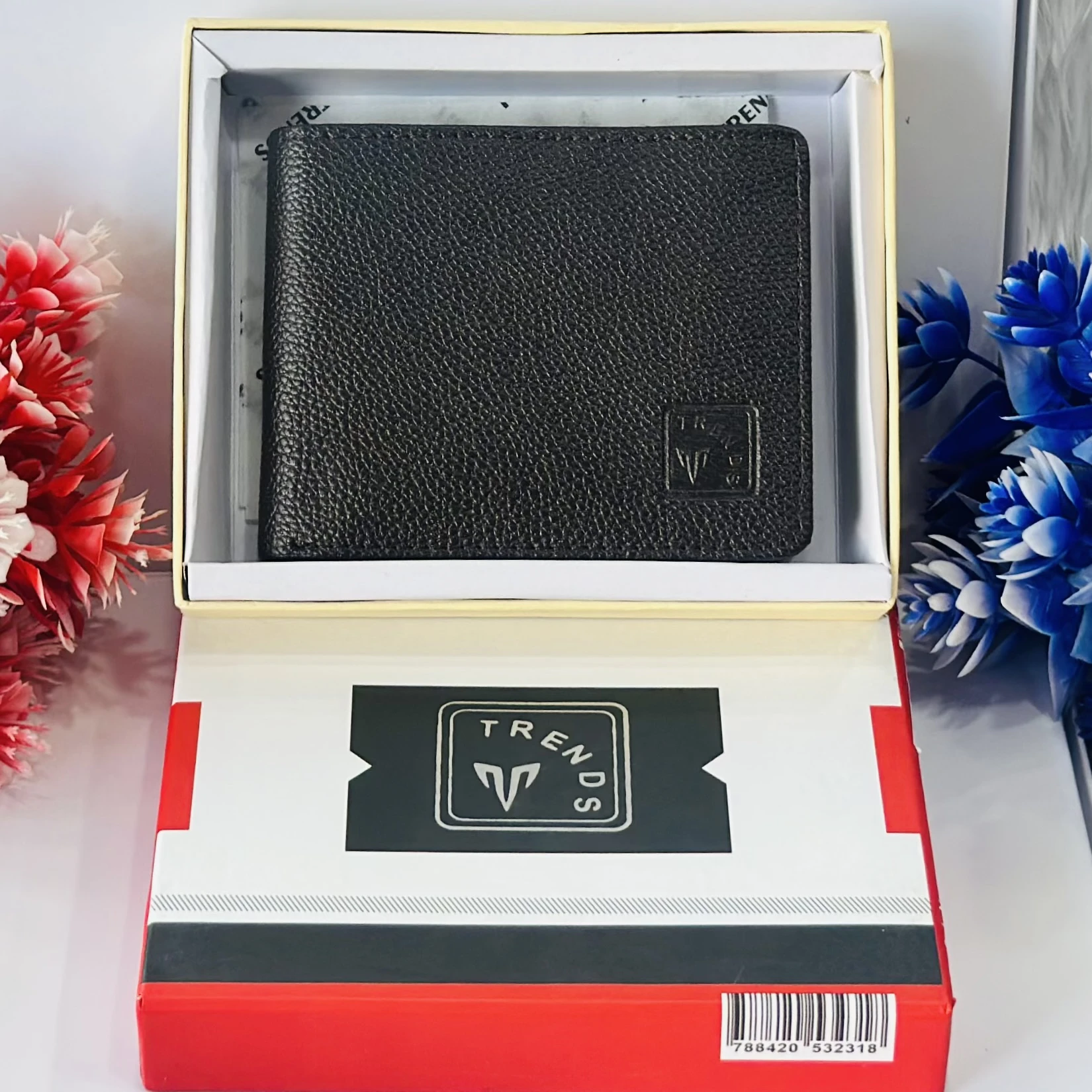 Men Casual Black Genuine Leather RFID Wallet