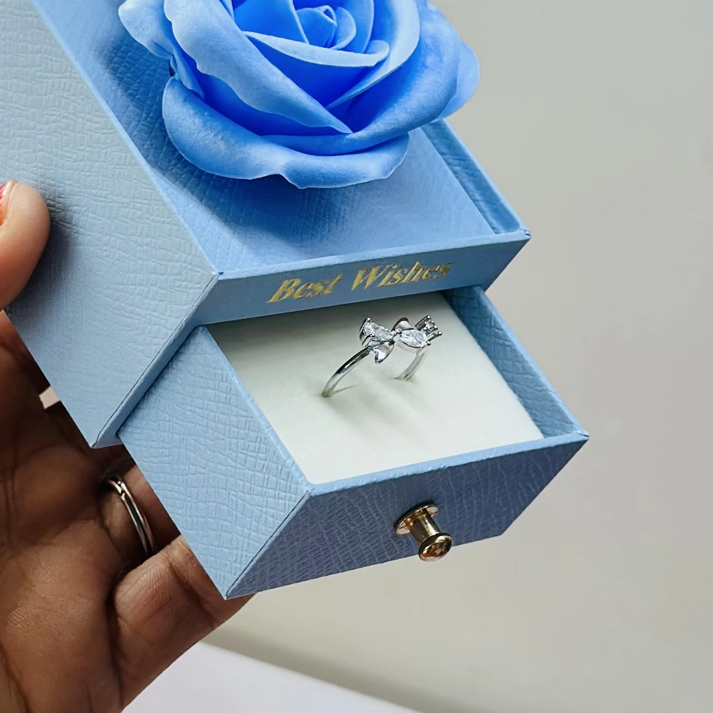 adjustable sterling silver double butterfly open ring with cubic zirconia stones.