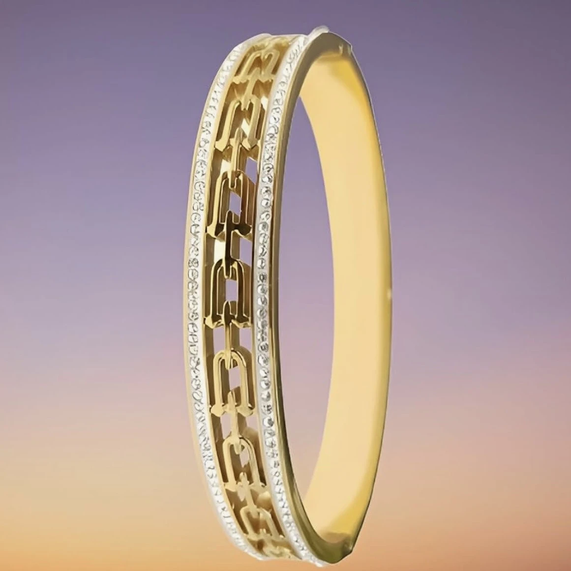 Golden steel Kada bracelet