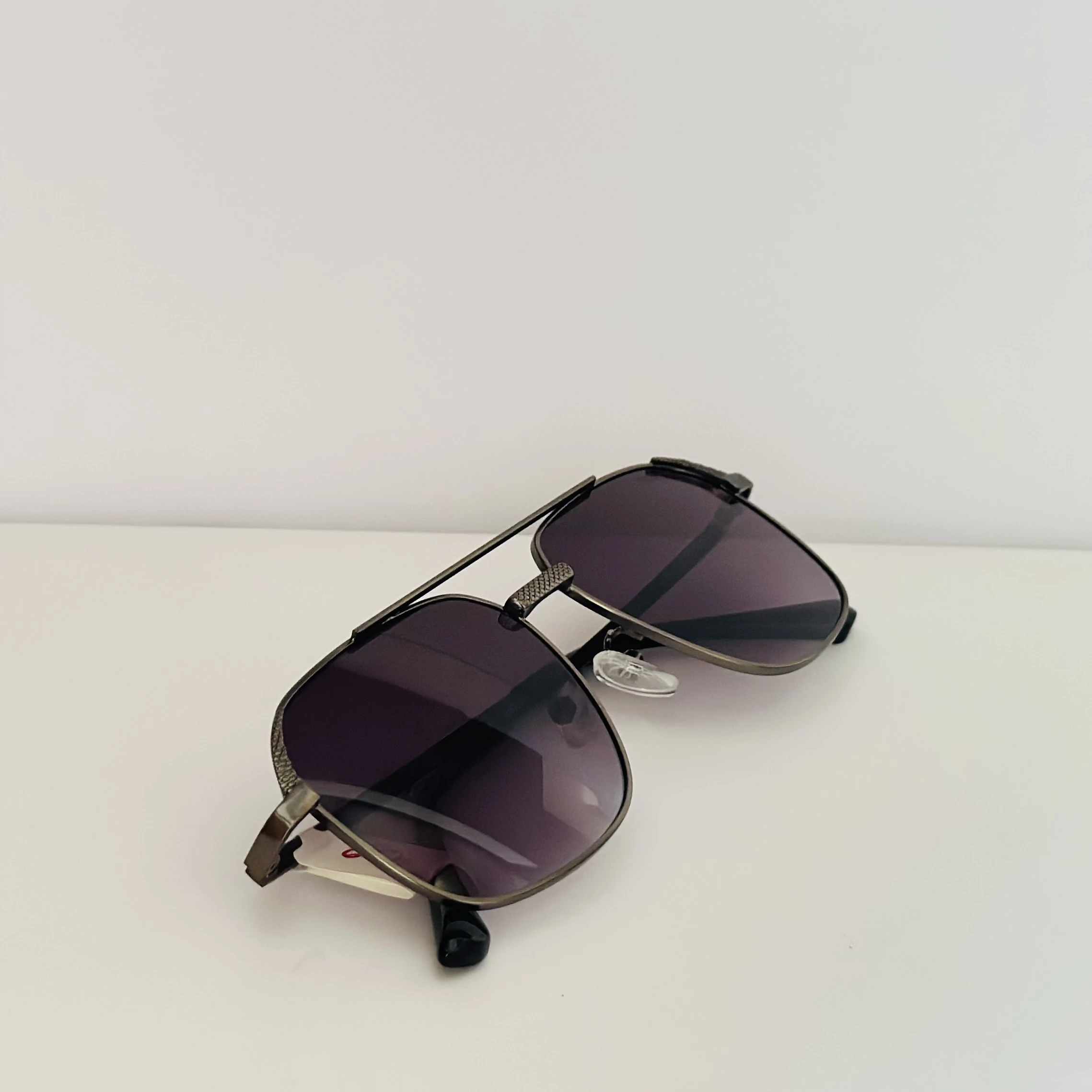 Vincent Chase by Lenskart grey square metal aviator sunglasses