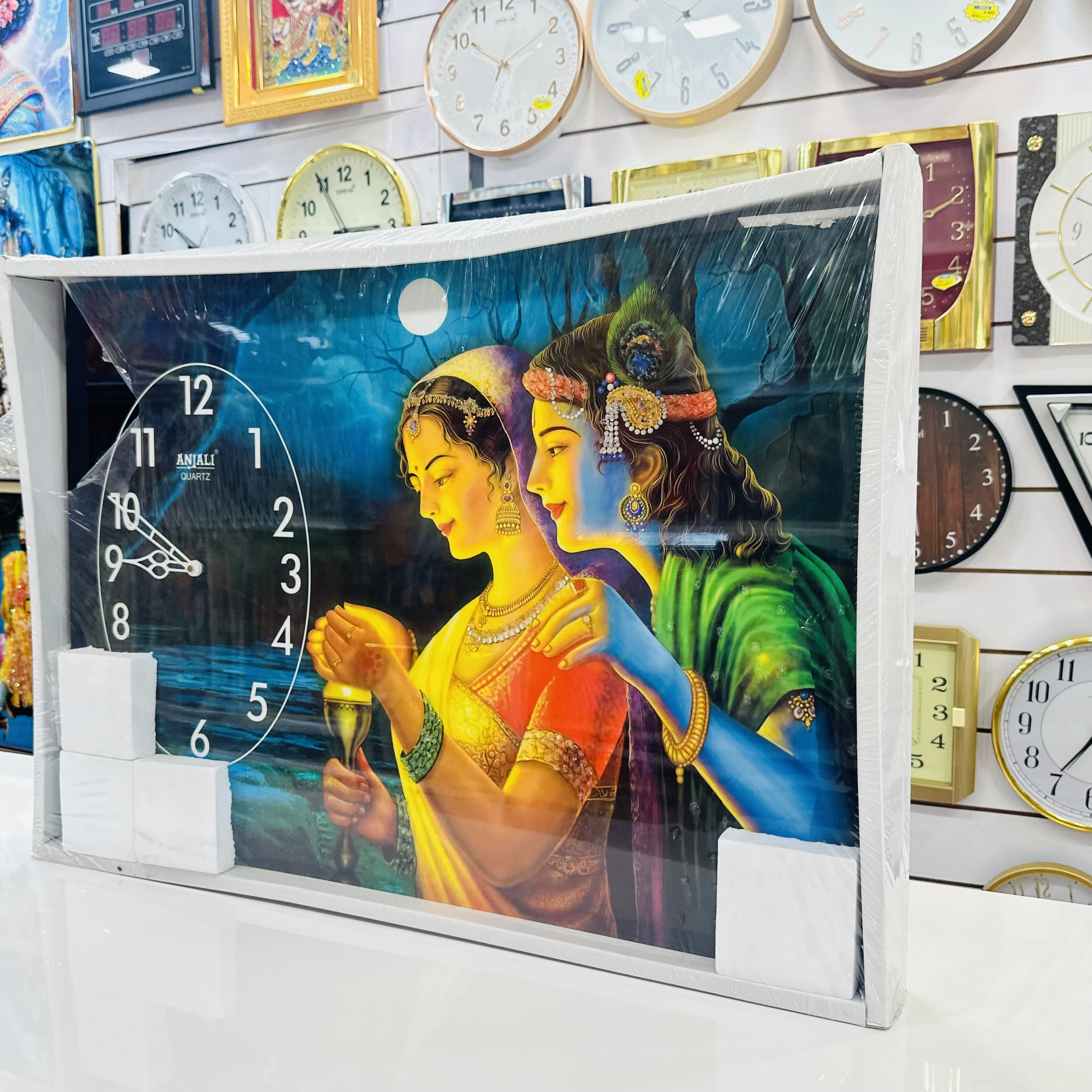 Radhe Krishna-themed wall clock(SKU-3PZG5P)