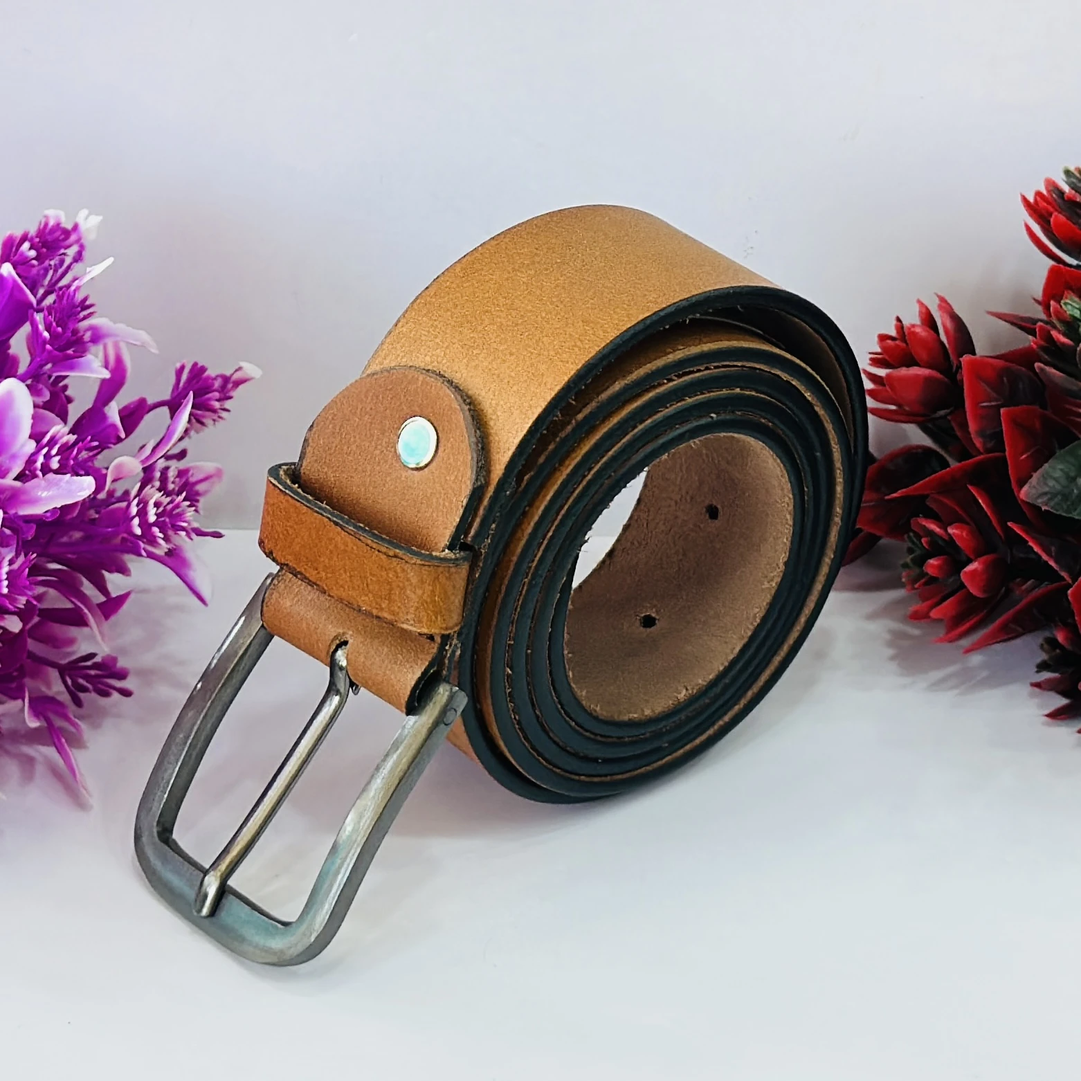 Men's Real Leather Ratchet Dress Belt
