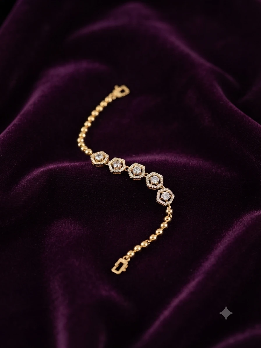 Gold plated designer bracelet
