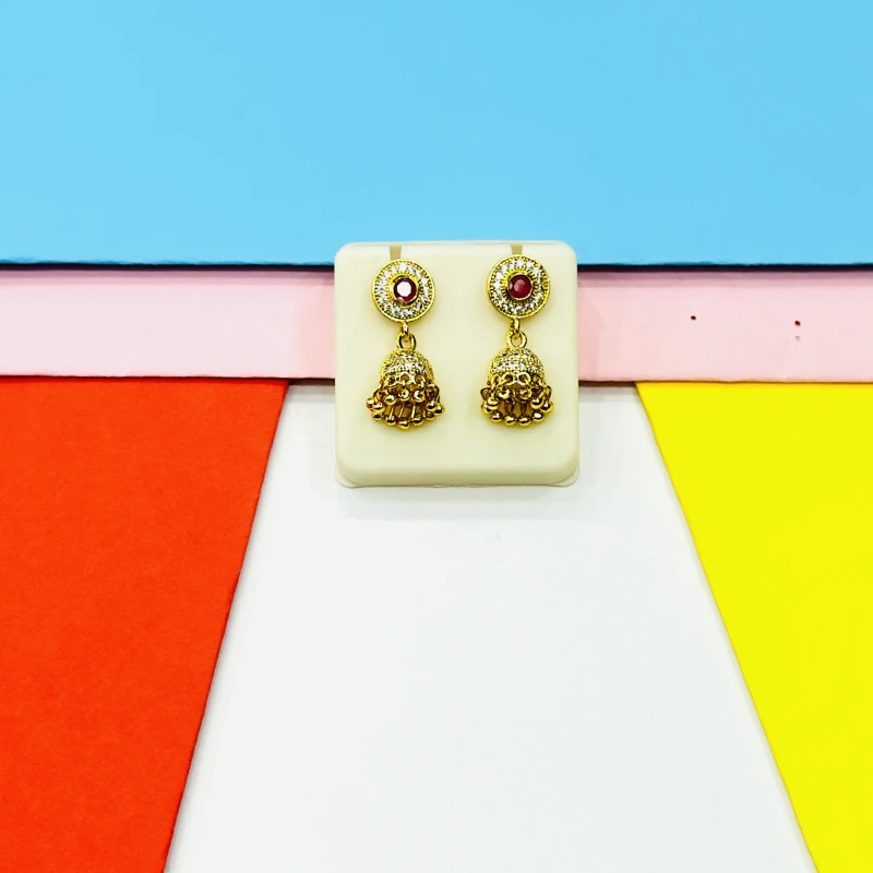 traditional gold-plated jhumka earrings