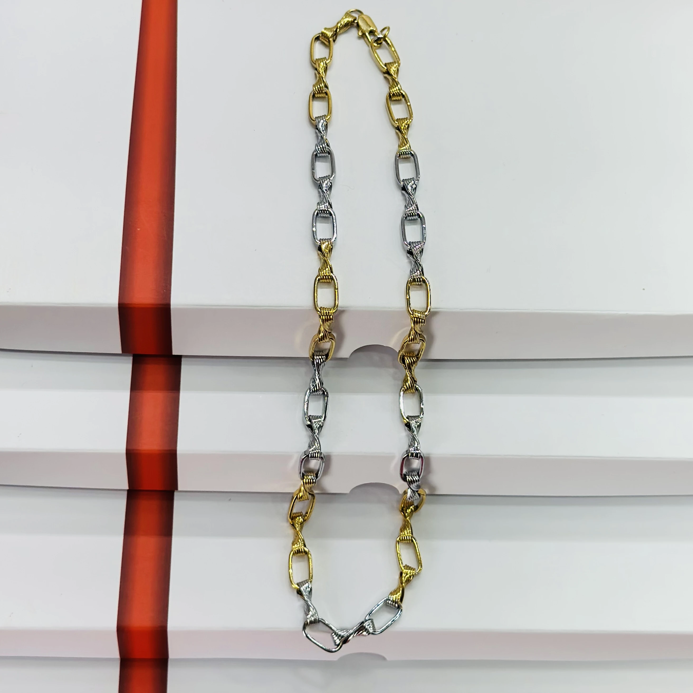 Two tone double link chain