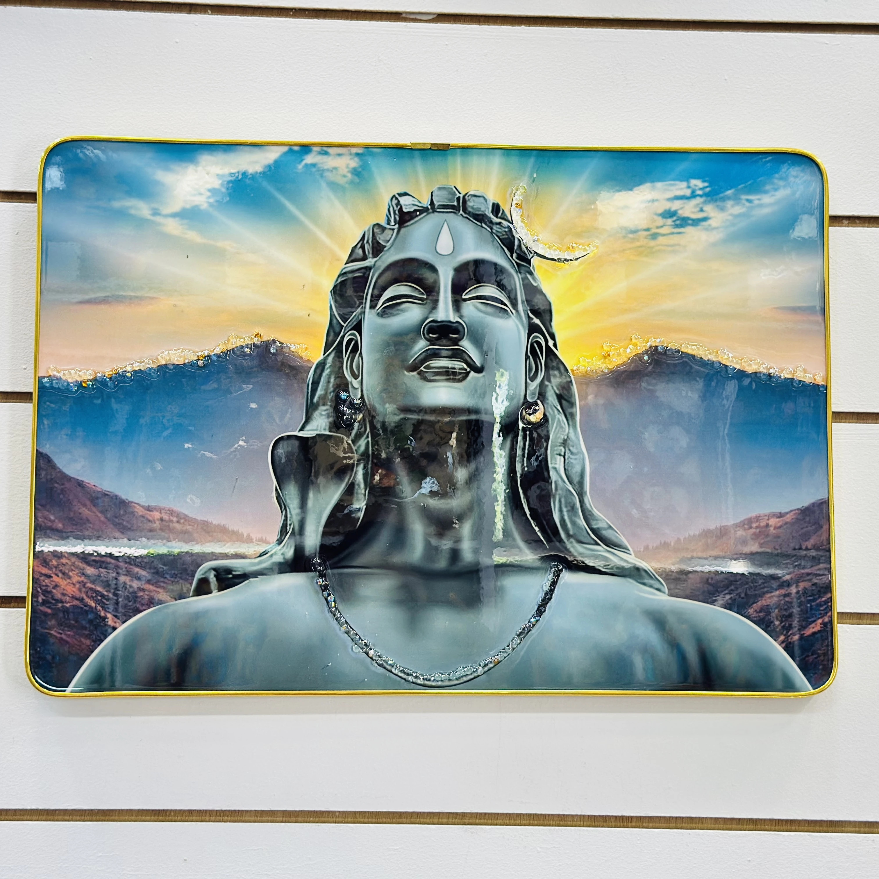 Wall painting of the Adiyogi Shiva statue. (SKU-HK5N1N))