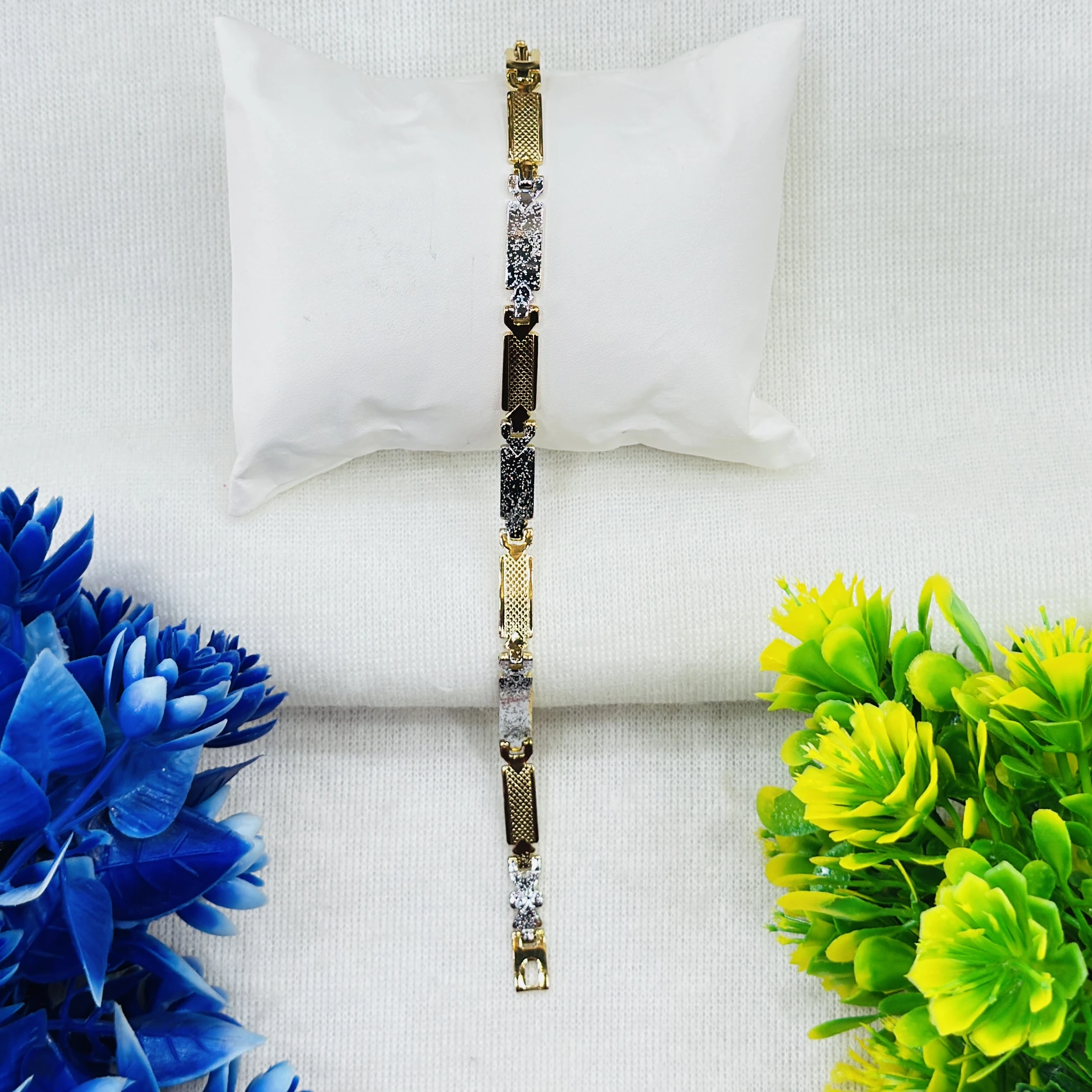 men's platinum and rose gold bracelet