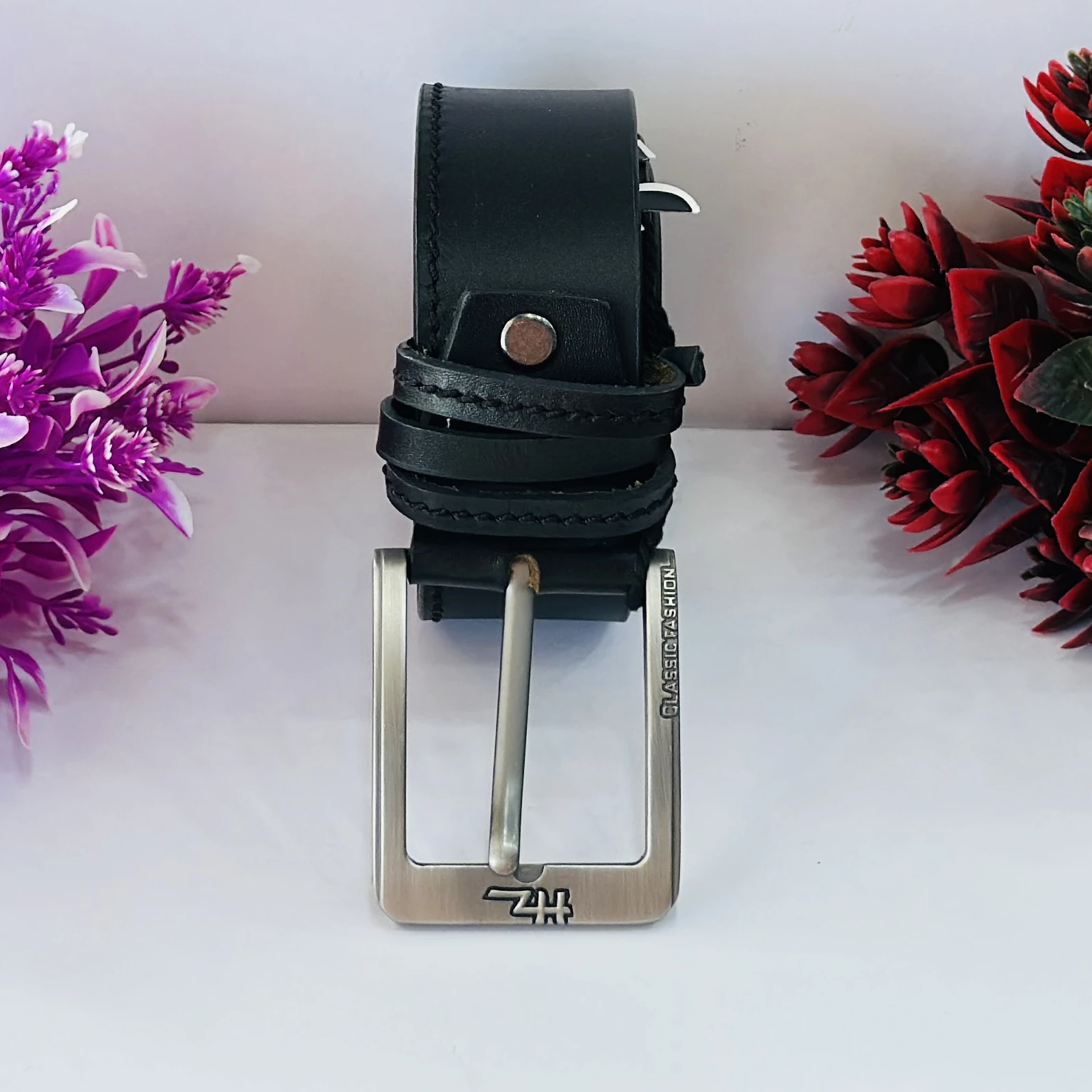 Leather World Mens Genuine Leather Belt