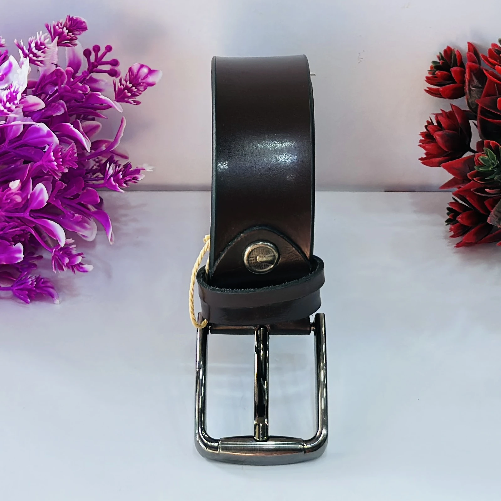 Men Textured Leather Reversible Formal Belt