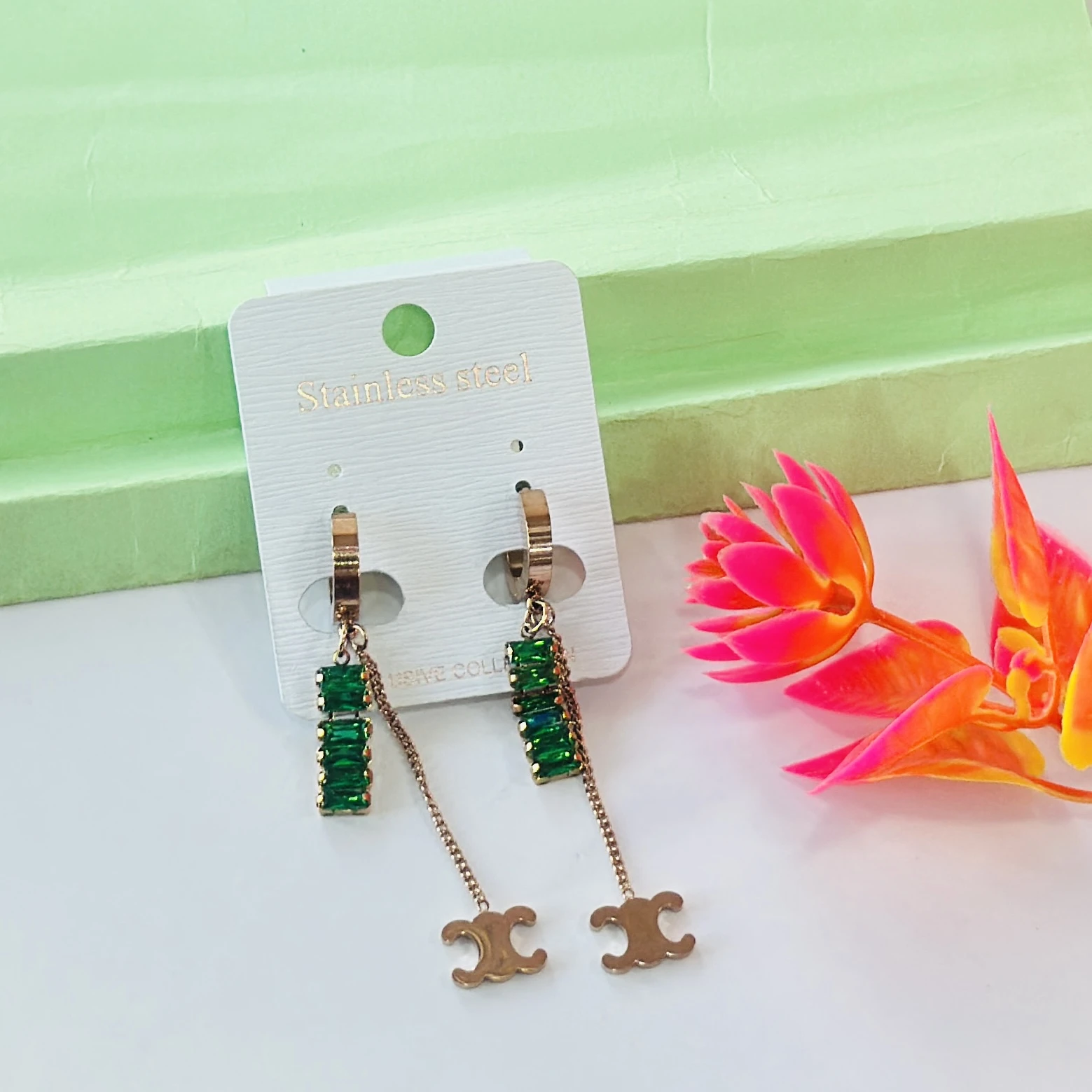 stainless steel designer drop earrings