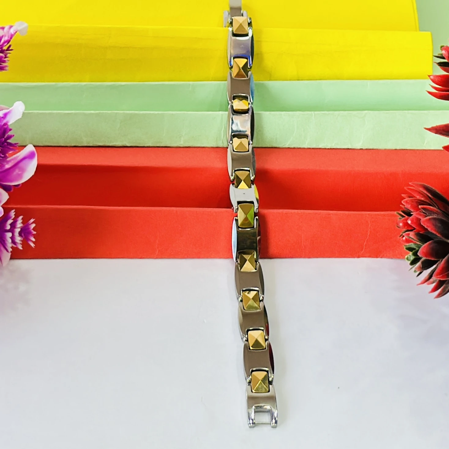 stainless steel Italian charm bracelet