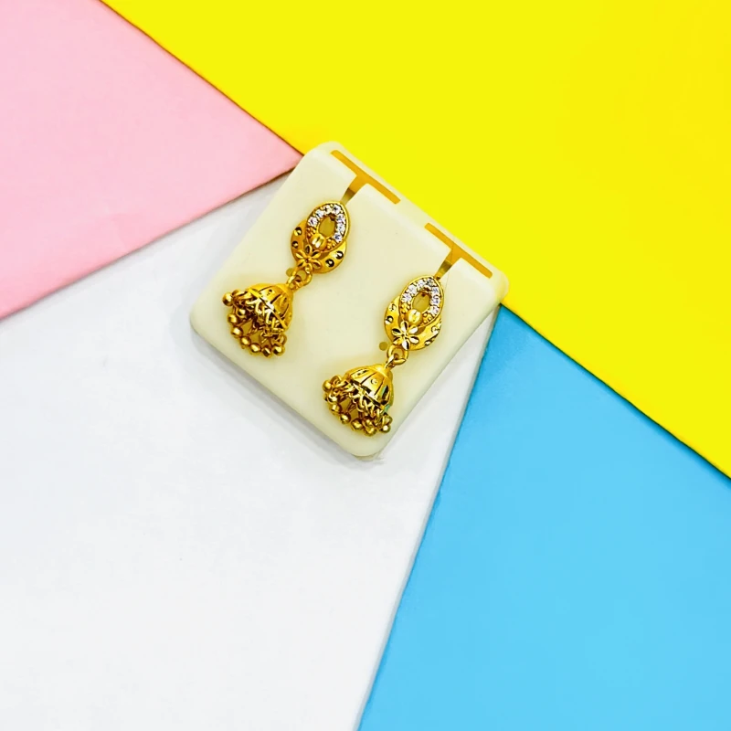 elegant gold-plated jhumka earrings