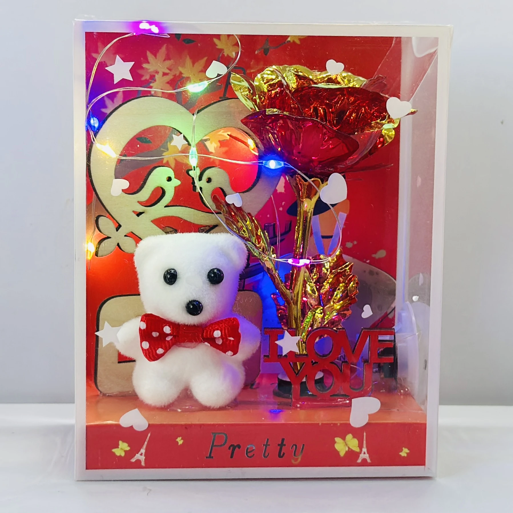 Flower & Teddy Gift Box Red Rose