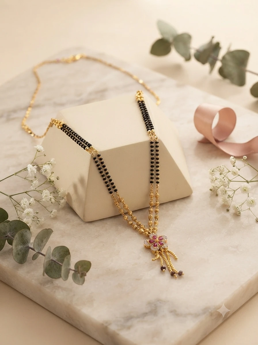 Anouk Gold-Plated Zircon Mangalsutra