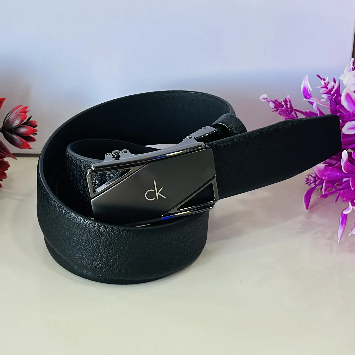 Calvin Klein black leather men's belt