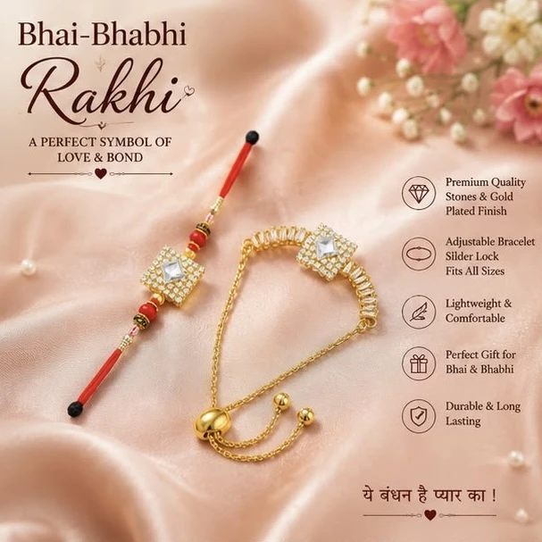 Fancy Rakhi with Bracelet Combo Set