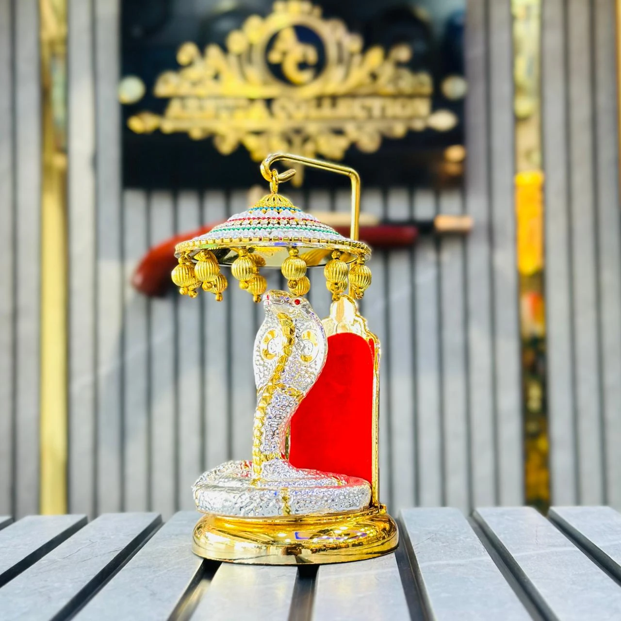 Silver Gold plated Goga bapa murti