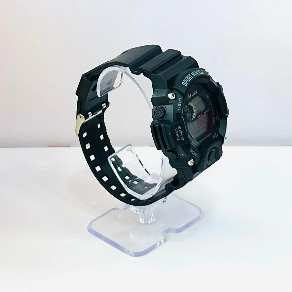 Black digital sports watch