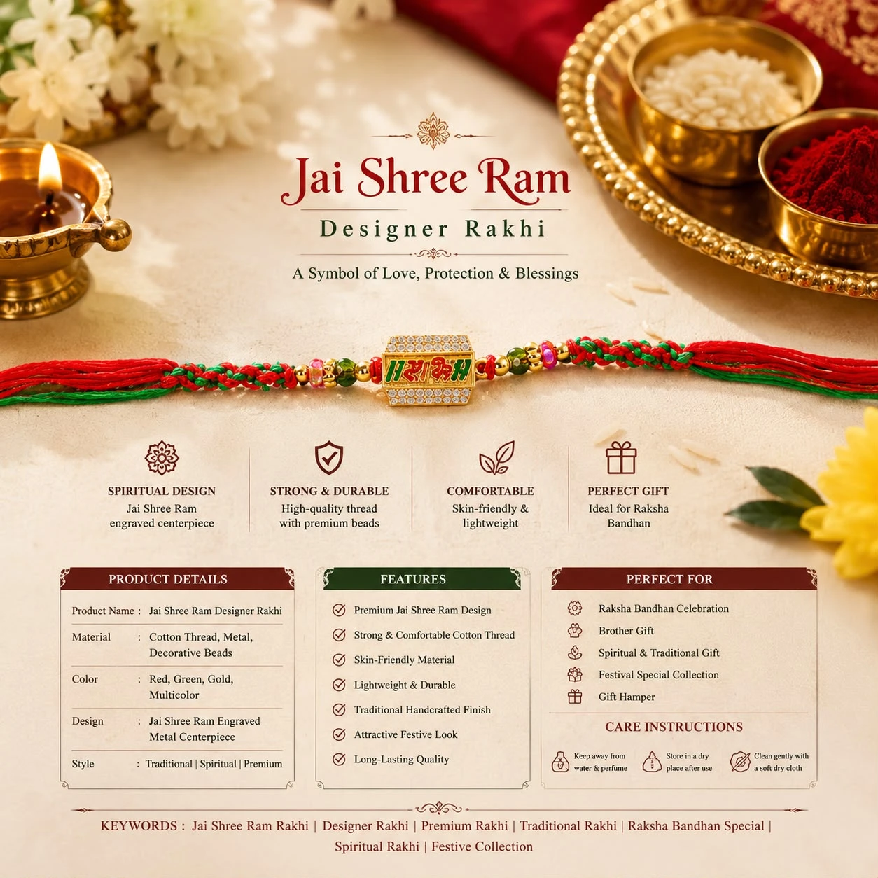 Designer Jai Shree Ram Rakhi