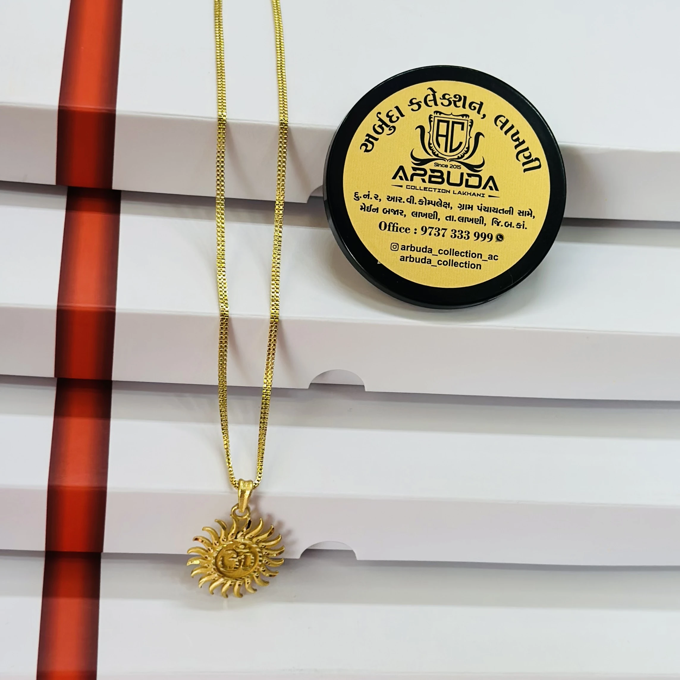 Gold plated pendant and chain