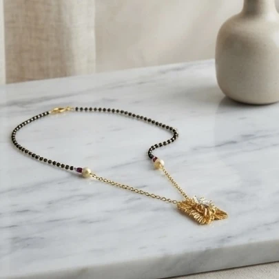 Anouk Gold-Plated Zircon Mangalsutra