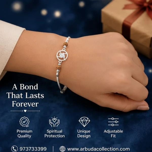 sterling silver and features a swastik symbol charm.