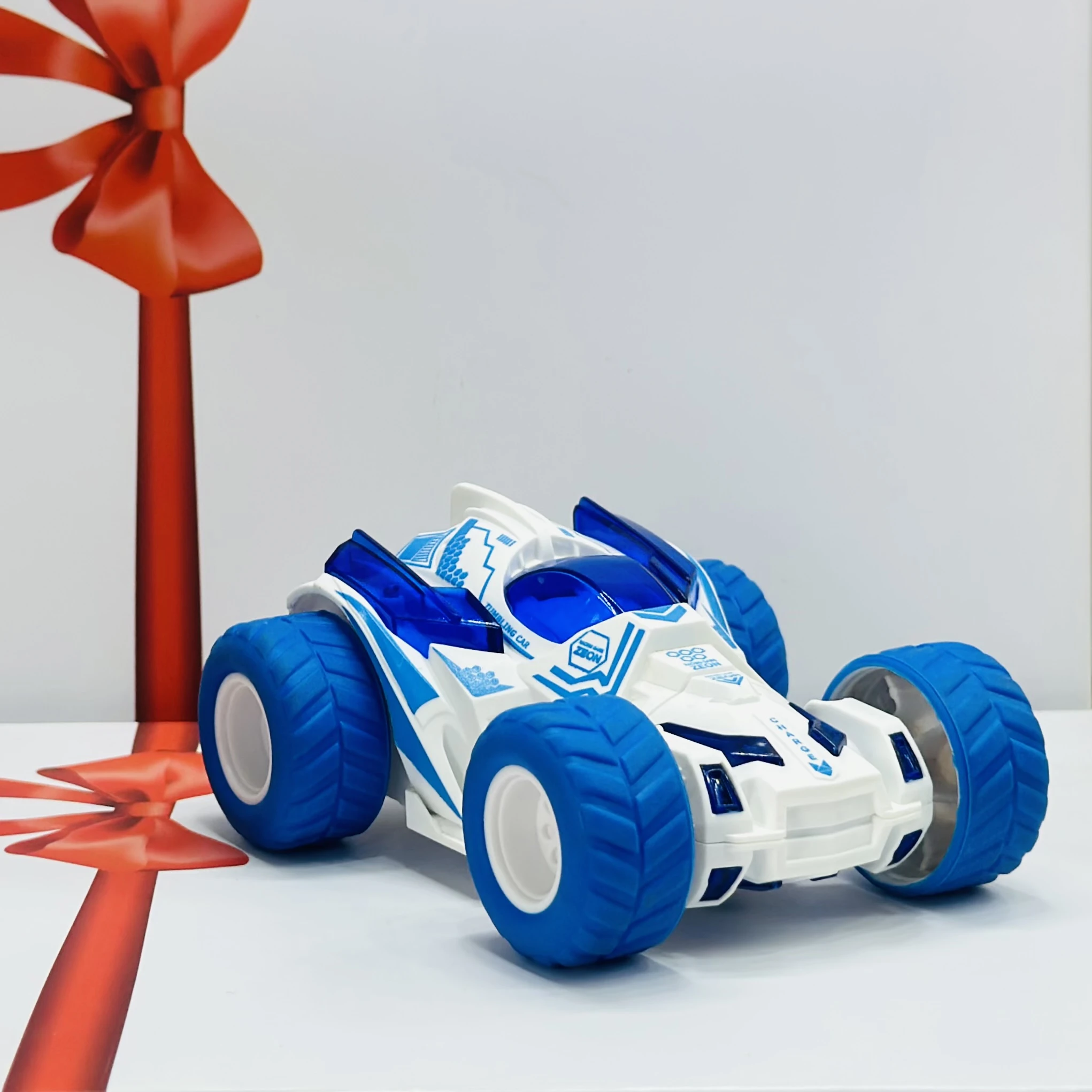 friction-powered toy stunt car