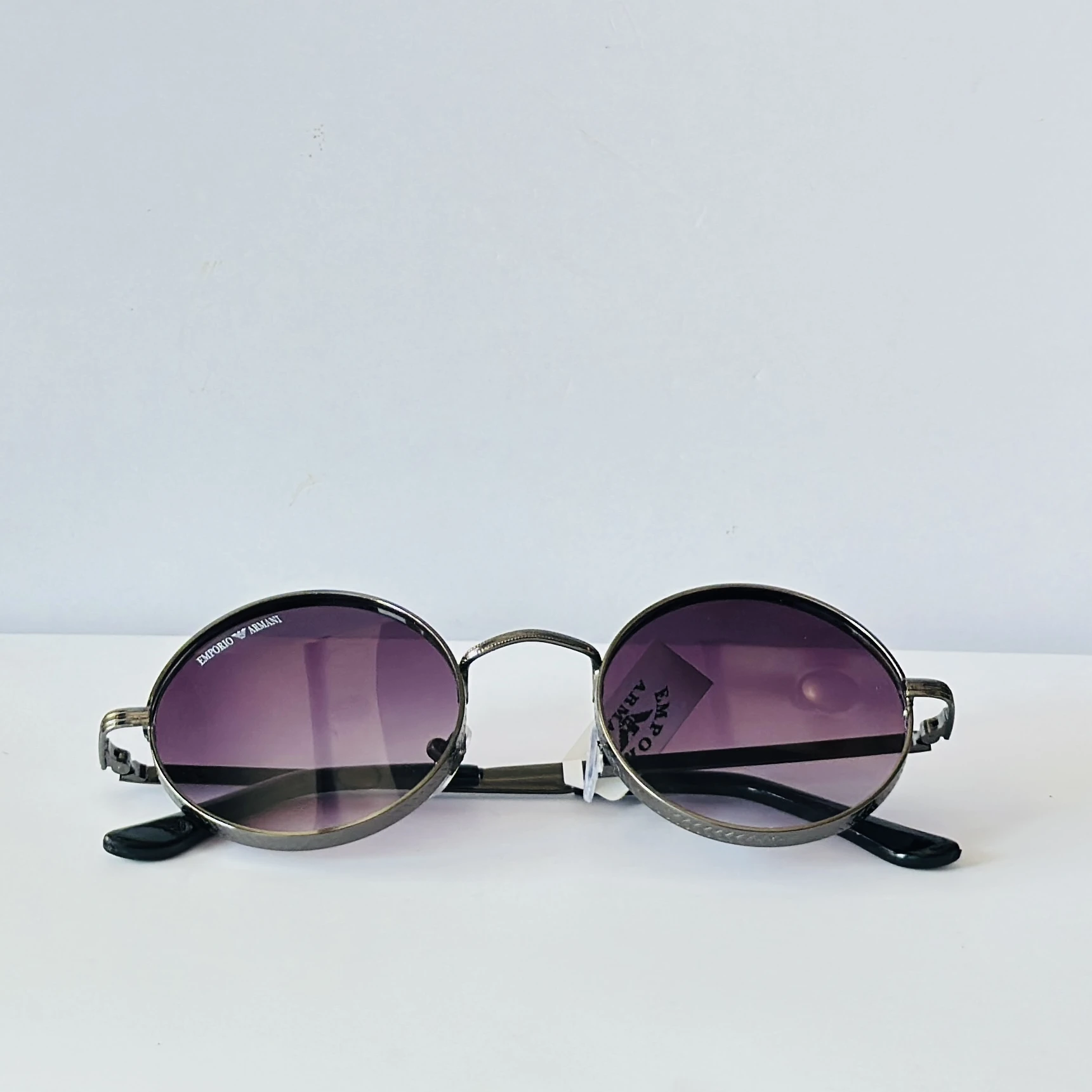 Emporio Armani round metal frame sunglasses