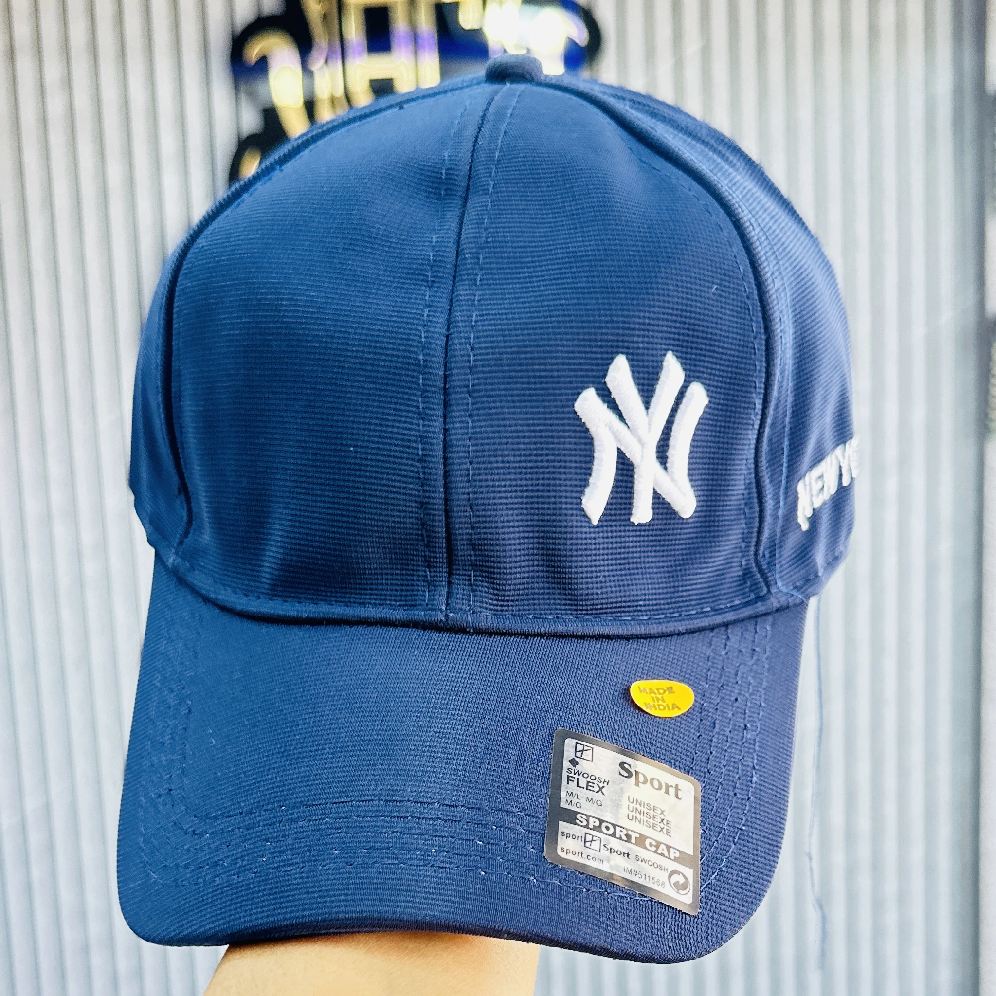 Blue cap is a unisex baseball-style hat