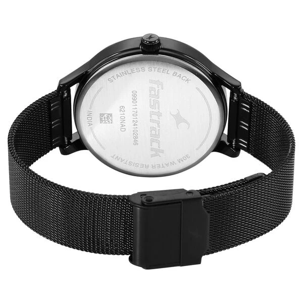 Fastrack Fleek Quartz Analog Black Dial Stainless Steel Strap Watch For Girls MODEL NO .NT6210NM04