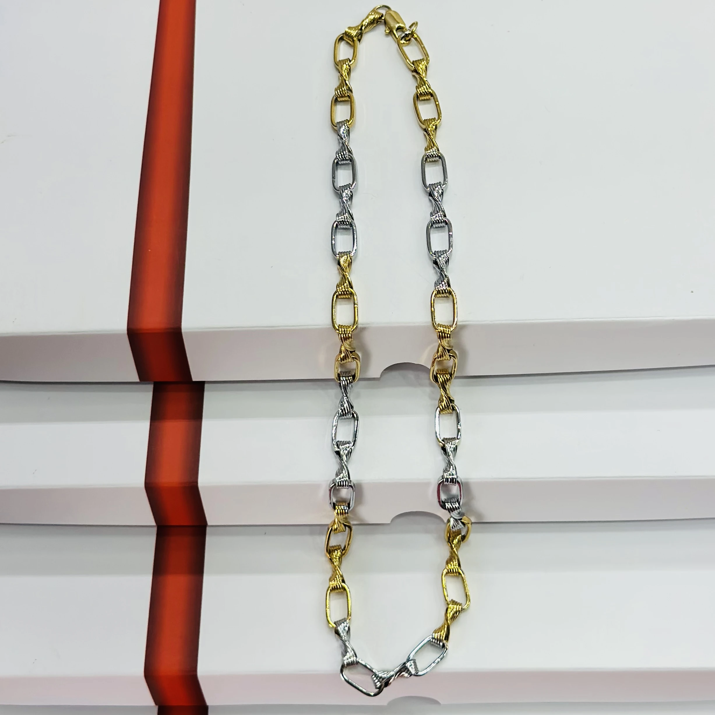 Two tone double link chain