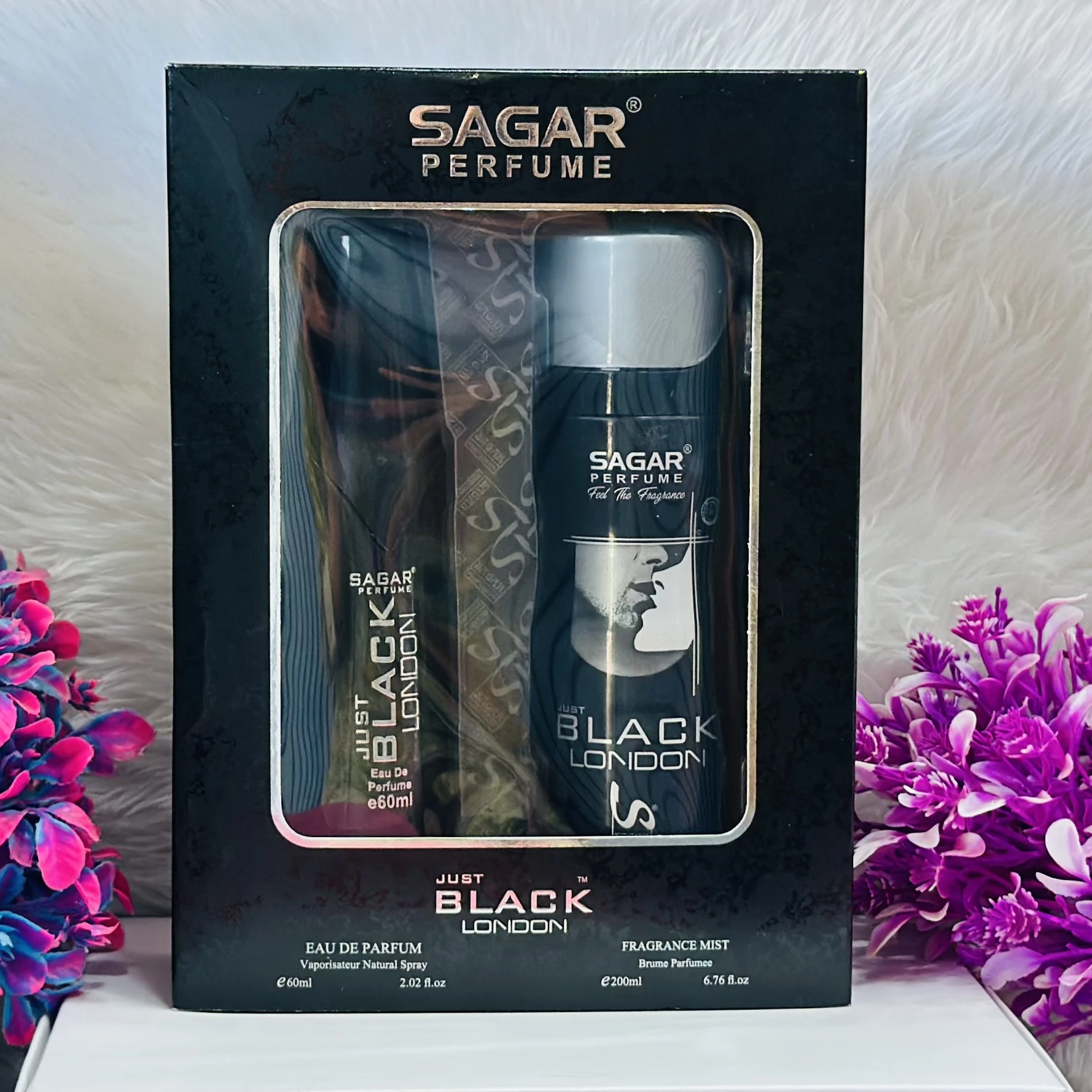 Sagar Just Black London Perfume and Body Spray Combo.