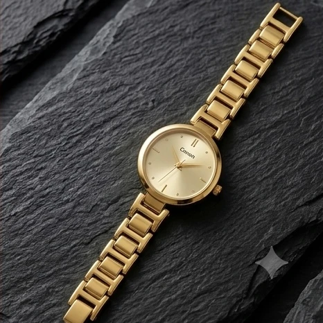 Gold toned Citron analog wristwatch