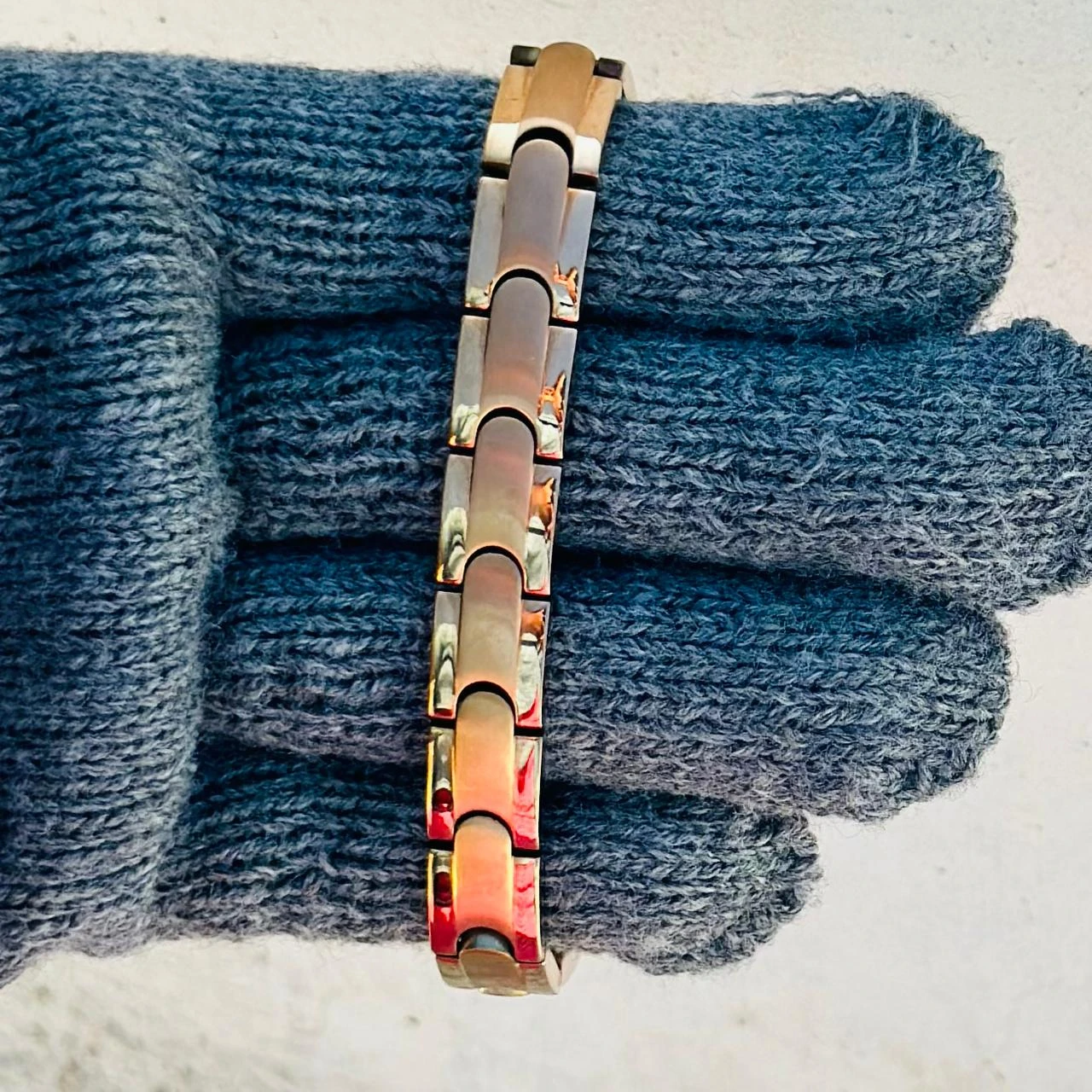 Classic Gold-Toned Stainless Steel Power Element Bracelet