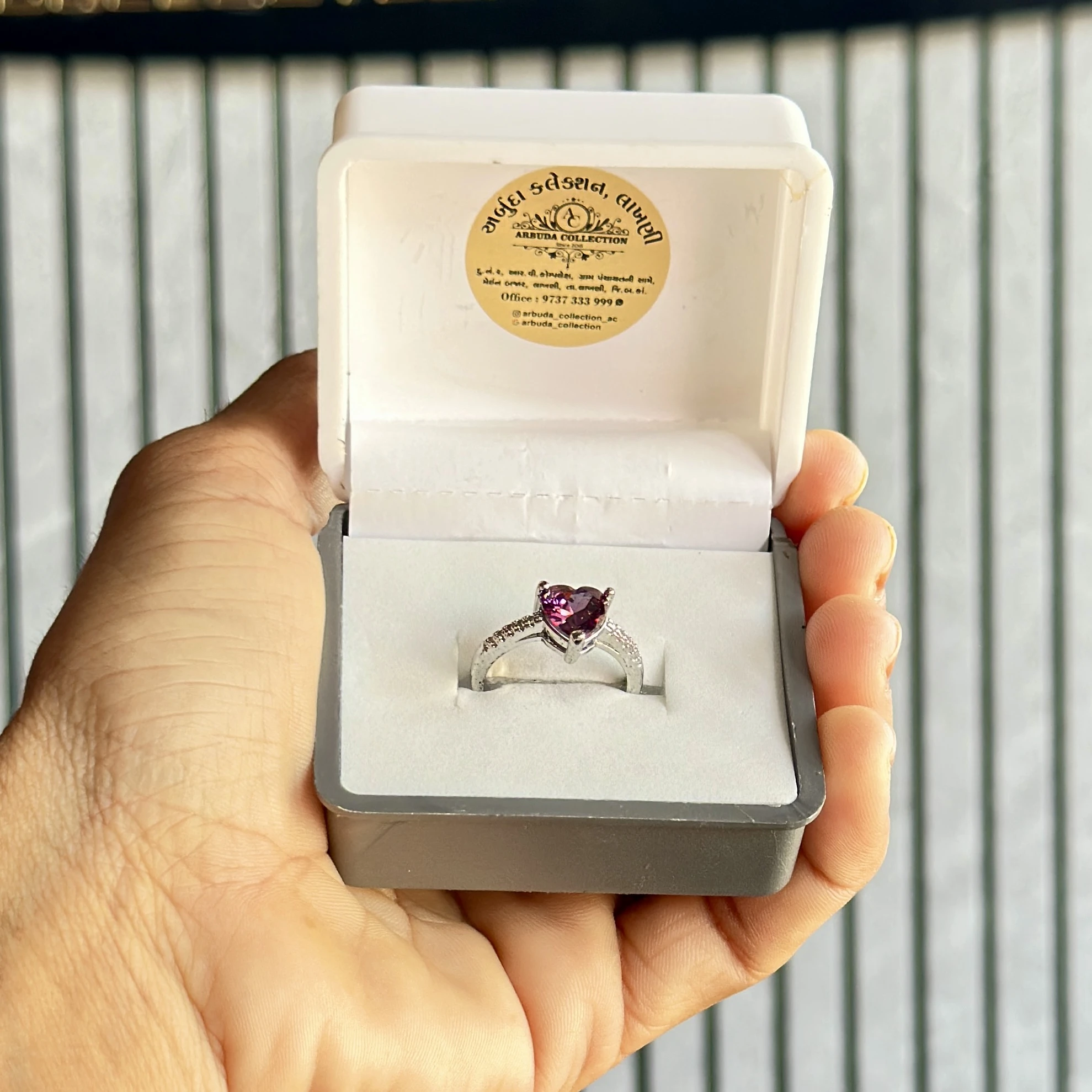 Sterling Silver ring with a heart-shaped