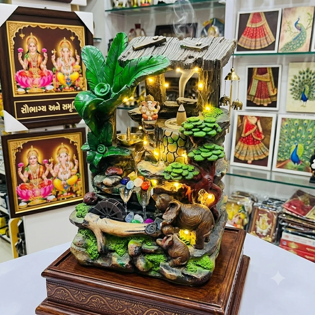 Polyresin  Brown water fountain