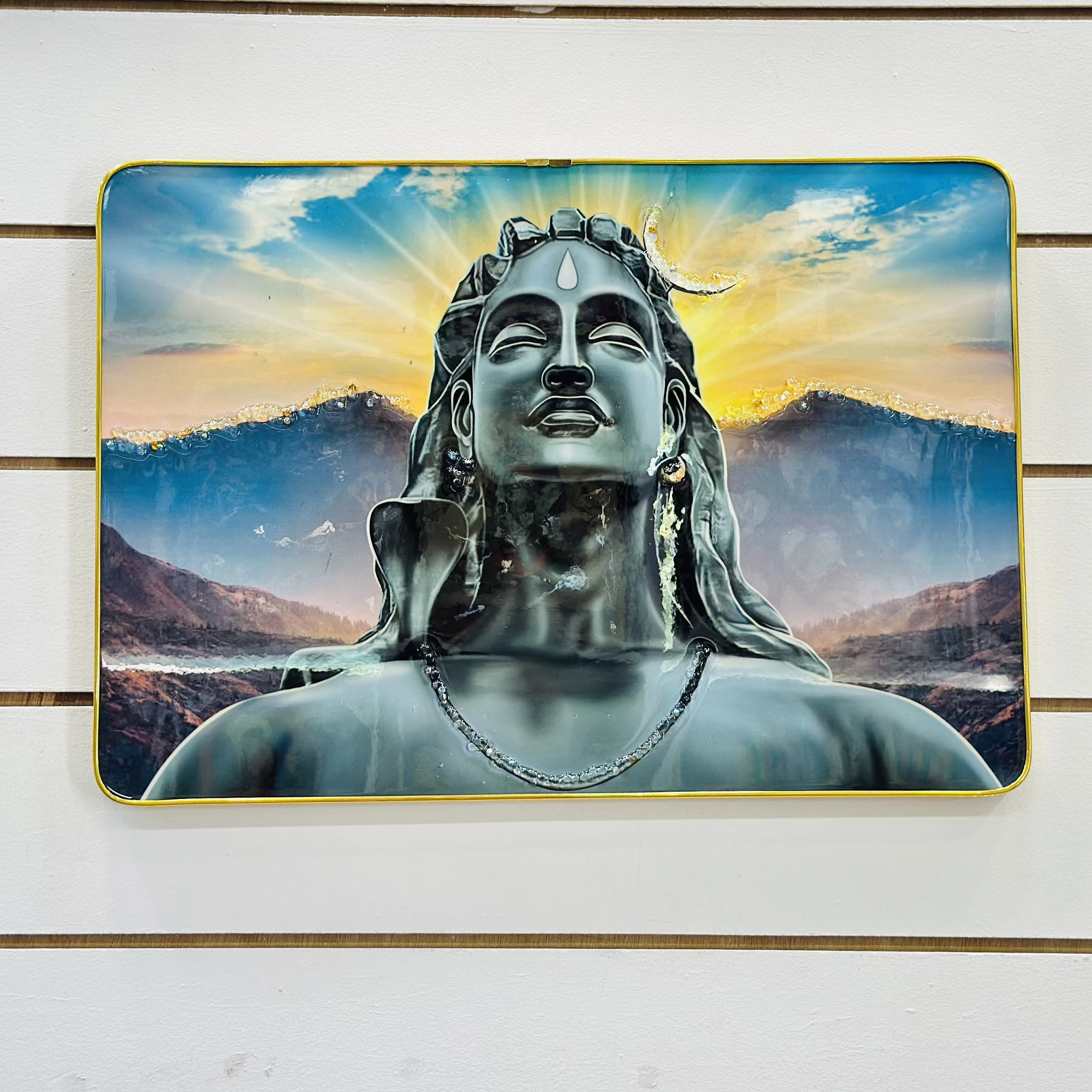 Wall painting of the Adiyogi Shiva statue. (SKU-HK5N1N))