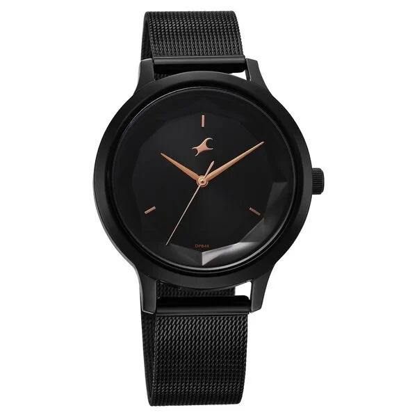 Fastrack Fleek Quartz Analog Black Dial Stainless Steel Strap Watch For Girls MODEL NO .NT6210NM04
