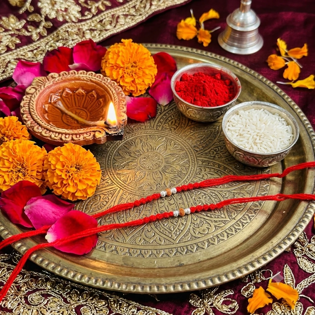 traditional handmade Rakhi threads intended for the wrist.