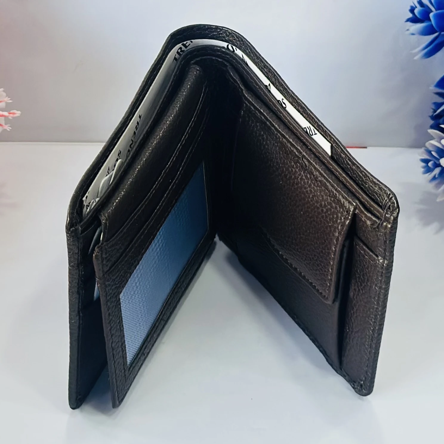 Men Casual Black Genuine Leather RFID Wallet