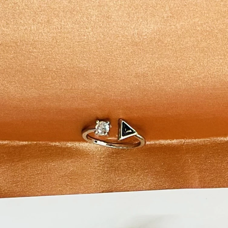 Silver rhodium-plated adjustable open ring