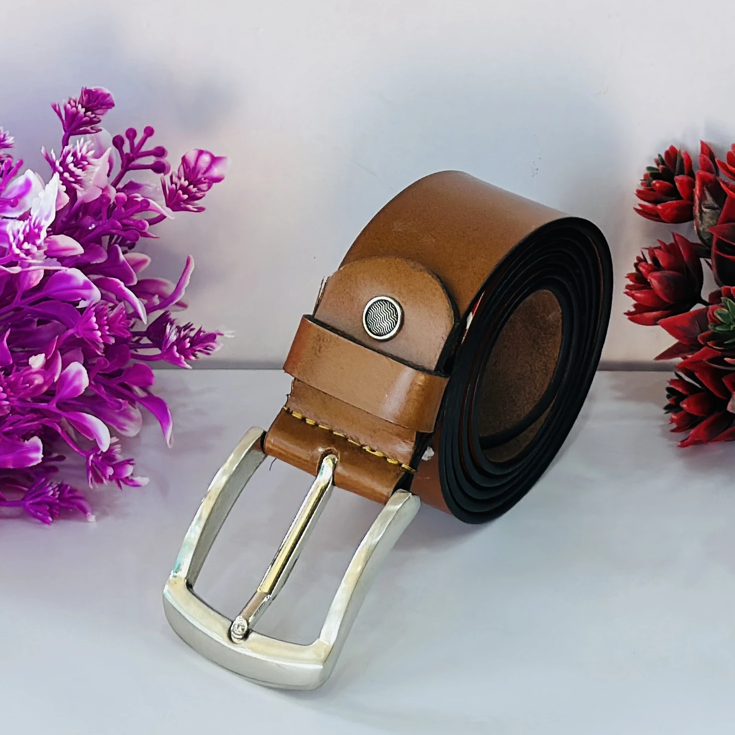 Leather World Mens Genuine Leather Belt