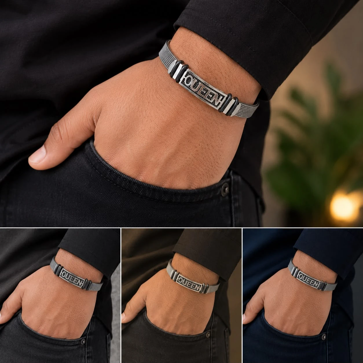Men Style stainless steel mesh bracelet